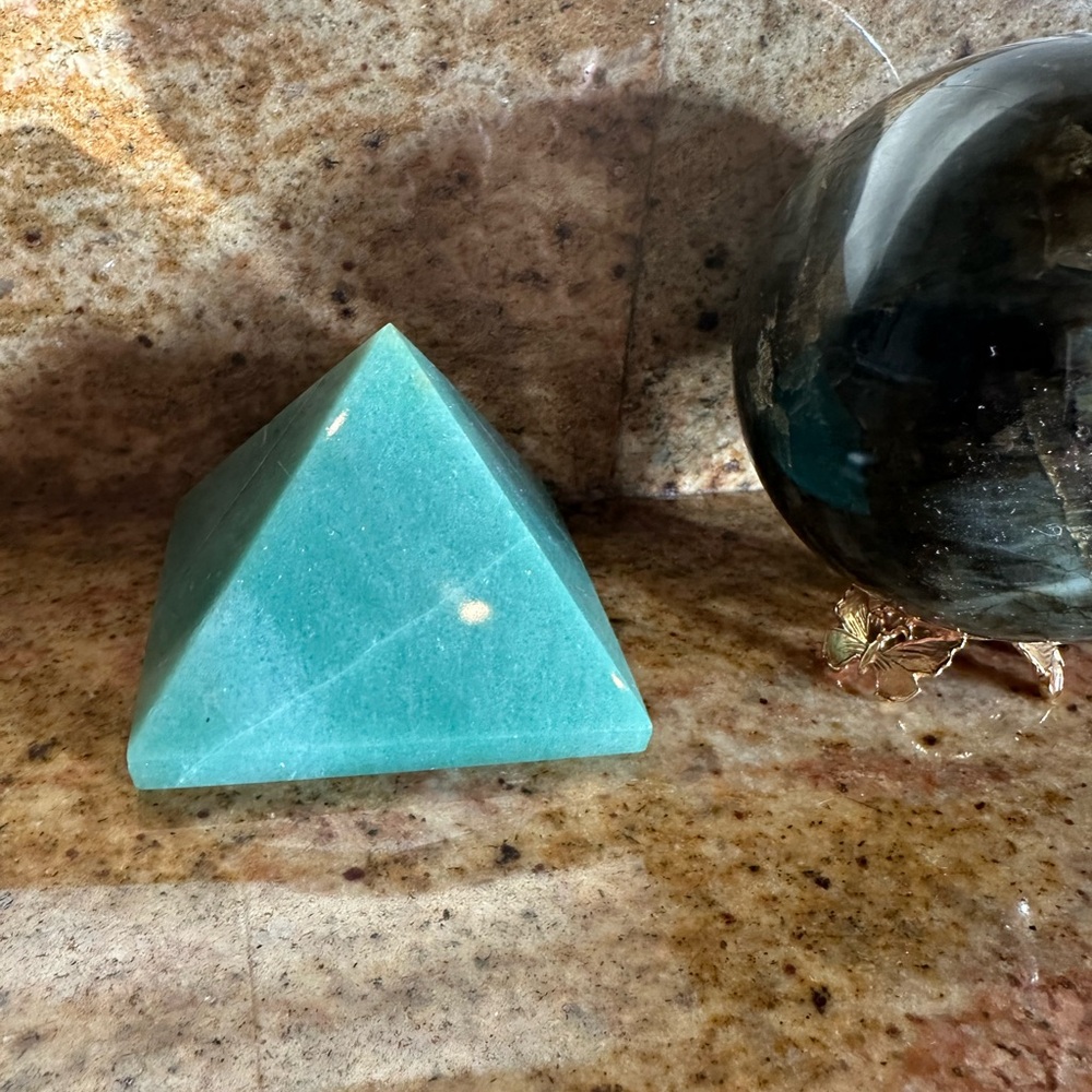 Green Aventurine Pyramid Crystal Decor